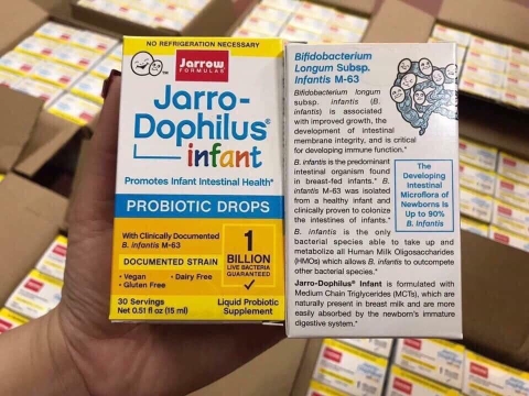 Men đẩy đờm Jarro Dophilus infant Probiotic Drops (0-6 tháng) chai 15ml từ Mỹ