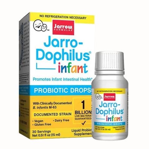 Men đẩy đờm Jarro Dophilus infant Probiotic Drops (0-6 tháng) chai 15ml từ Mỹ