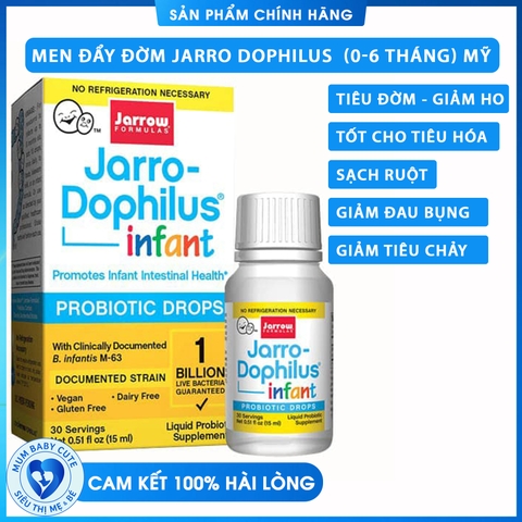 Men đẩy đờm Jarro Dophilus infant Probiotic Drops (0-6 tháng) chai 15ml từ Mỹ