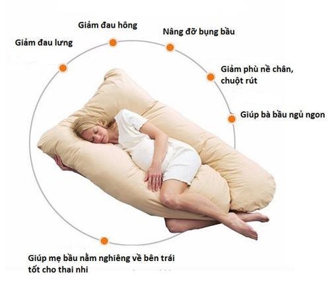 Gối chữ U thông minh cho bà bầu ngủ ngon hết đau lưng