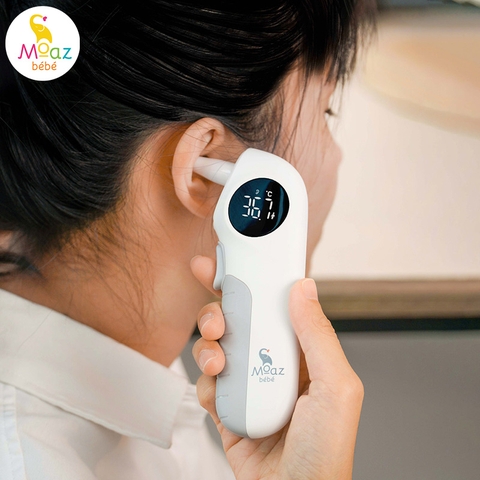 Nhiệt Kế Hồng Ngoại Moaz BéBé MB-097 – Nhiệt Kế Đo Nhiệt Độ Cho Bé Sơ Sinh Chính Xác Nhanh Chóng, Lưu Trữ Kết Quả Chuyển Đổi Độ F C Nhỏ Gọn Tiện Lợi