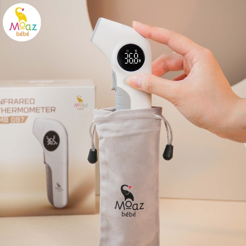 Nhiệt Kế Hồng Ngoại Moaz BéBé MB-097 – Nhiệt Kế Đo Nhiệt Độ Cho Bé Sơ Sinh Chính Xác Nhanh Chóng, Lưu Trữ Kết Quả Chuyển Đổi Độ F C Nhỏ Gọn Tiện Lợi