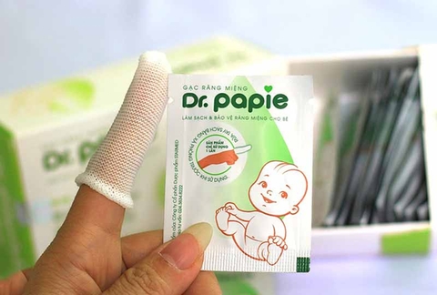 Gạc răng miệng rơ lưỡi Dr.Papie làm sạch và bảo vệ răng miệng cho bé (10 gói)
