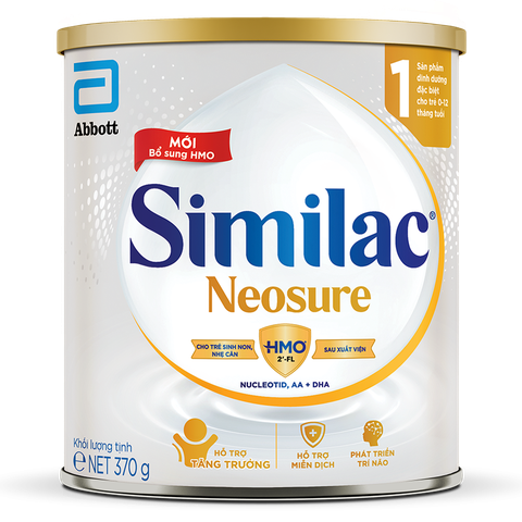 Sữa Bột Similac Neosure 370g Giải pháp dinh dưỡng tối ưu cho trẻ sinh non, nhẹ cân (0 - 12 tháng)