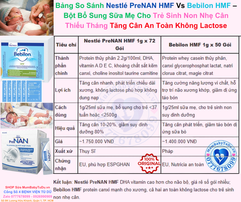 So Sánh Nestlé PreNAN HMF Vs Bebilon HMF 2025 – Bột Bổ Sung Sữa Mẹ Cho Trẻ Sinh Non Nhẹ Cân Thiếu Tháng Tốt Nhất Tăng Cân An Toàn Không Lactose Không Đạm Bò Chính Hãng Pháp Thụy Sĩ Giá Rẻ Cho Bé Sơ Sinh