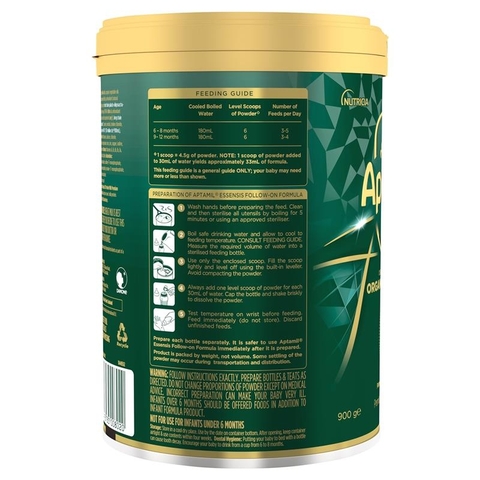 Sữa Aptamil Essensis Úc Số 2 900g – Dinh Dưỡng Hữu Cơ Đạm A2 Cho Bé 6-12 Tháng