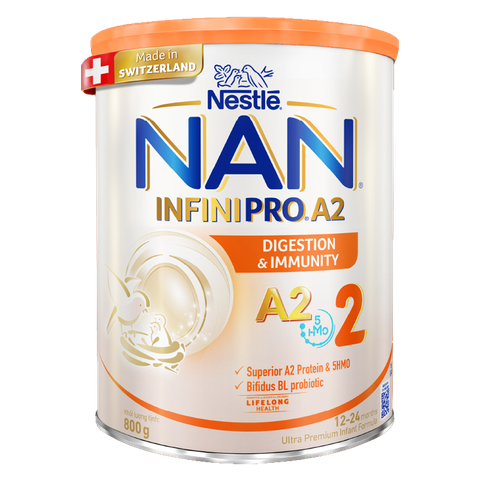 Sữa Bột NAN INFINIPRO A2 Số 2 800g Cho Trẻ 1-2 Tuổi – Dinh Dưỡng Toàn Diện