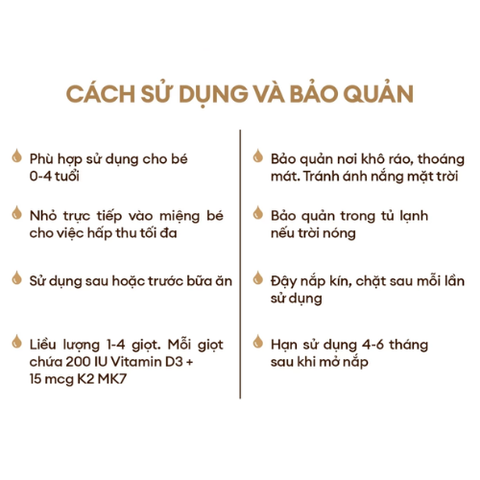 Vitamin D3K2 200 IU + 15mcg MK7 Sunday Natural 20ml cho trẻ khỏe xương cao lớn của Đức