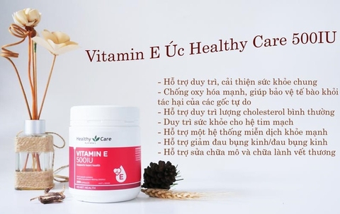 VITAMIN E HEALTHY CARE 500IU 200 viên của ÚC - mẫu mới nhất