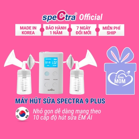 Máy Hút Sữa Điện Đôi Spectra 9 Plus Chính Hãng Hàn Quốc (Bảo Hành 12 tháng)