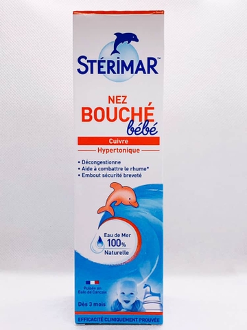 Xịt Mũi Cá Heo Cam Sterimar Blocked Nose Baby 100ml Cho Trẻ Từ 3 Tháng Đến 3 Tuổi 2026 – Xịt Mũi Muối Biển Ưu Trương Sterimar Blocked Nose Baby Điều Trị Tắc Mũi Ngạt Mũi Sổ Mũi Làm Sạch Dịch Nhầy Hỗ Trợ Thở Dễ Dàng An Toàn 100% Tự Nhiên Chính Hãng Pháp Giá Rẻ