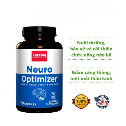 Viên Uống Bổ Não, Tăng Cường Trí Nhớ Jarrow Neuro Optimizer (120 Viên/Lọ)