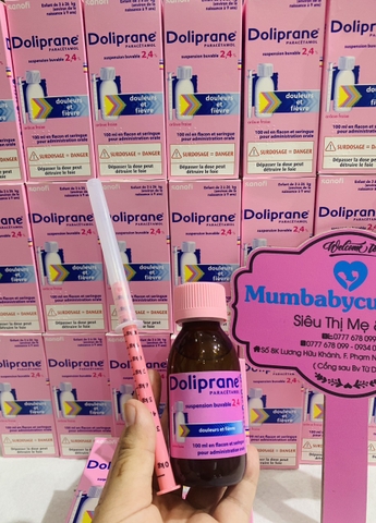 [Date T1/T2.2025] Siro Hạ Sốt Doliprane vị trái cây 100ml cho bé từ 3 tháng trở lên Pháp