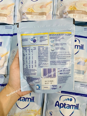 Bột Ăn Dặm Aptamil Anh Túi 125g Cho Bé Từ 4 Tháng