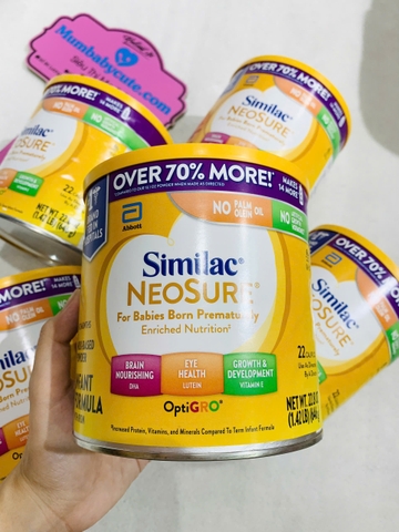 Sữa Bột Similac Neosure Nội Địa Mỹ Cho Bé Nhẹ Cân Sinh Non Thiếu Tháng 0-12 Tháng Hộp 646g