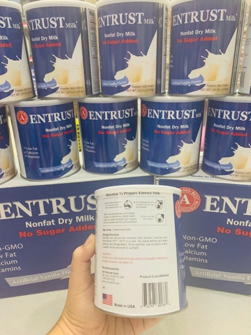 Sữa bột không đường Entrust Milk Hộp 400g của Mỹ