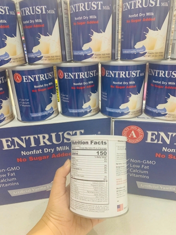 Sữa bột không đường Entrust Milk Hộp 400g của Mỹ