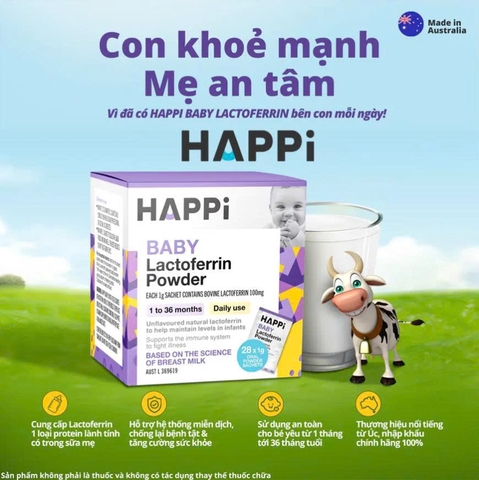 Happi Baby Lactoferrin Powder 28g – Bột Dinh Dưỡng Tăng Miễn Dịch Cho Trẻ Sơ Sinh