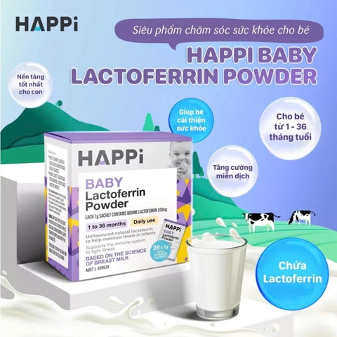 Happi Baby Lactoferrin Powder 28g – Bột Dinh Dưỡng Tăng Miễn Dịch Cho Trẻ Sơ Sinh