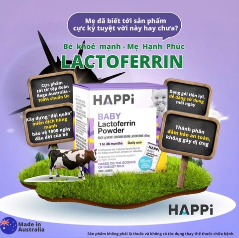 Happi Baby Lactoferrin Powder 28g – Bột Dinh Dưỡng Tăng Miễn Dịch Cho Trẻ Sơ Sinh