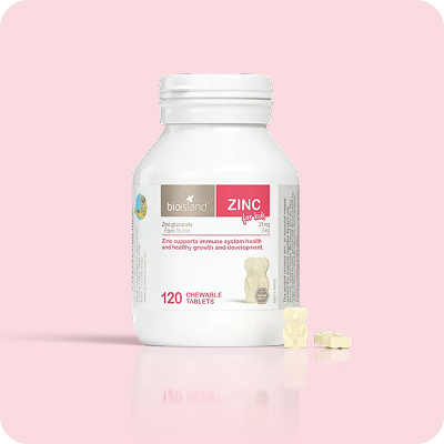 Bio Island ZINC Cho Trẻ Em – Viên Nhai Kẽm Hỗ Trợ Miễn Dịch, Chức Năng Nhận Thức Và Phát Triển Toàn Diện