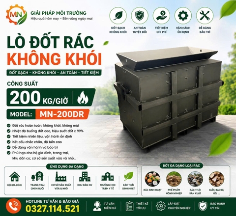 Lò đốt rác khu dân cư 200kg