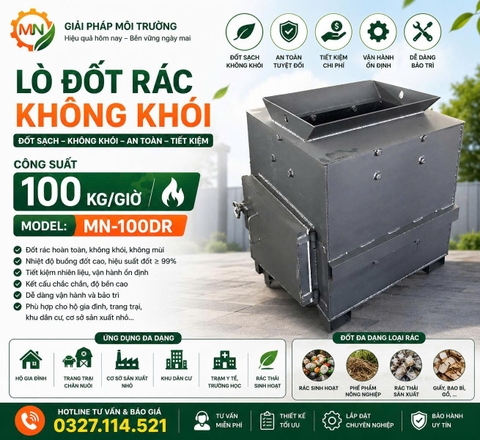 Lò đốt rác không khói 100kg