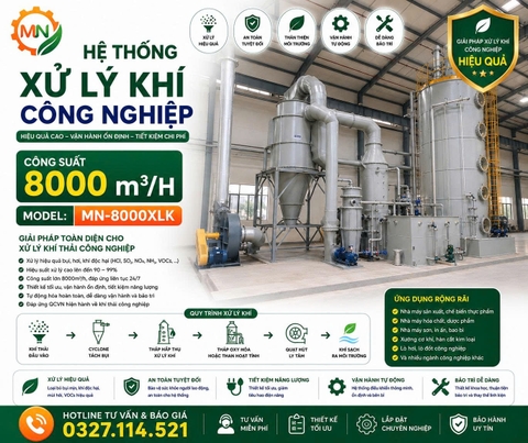Hệ thống xử lý khí thải 8000m3/h