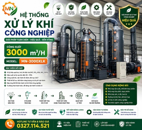 Hệ thống xử lý khí thải 3000m3/h