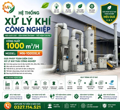 Hệ thống xử lý khí thải 1000m3/h