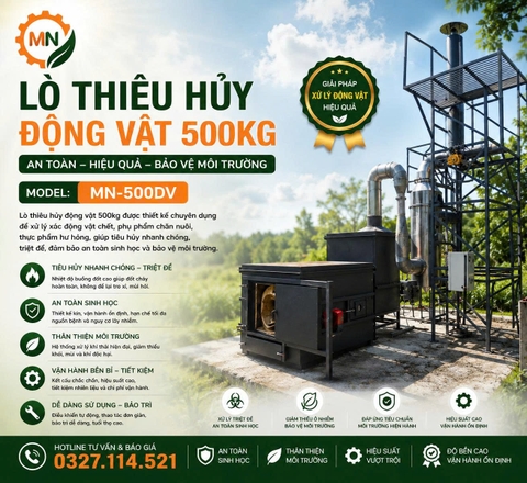 Lò đốt xác gia súc 500kg