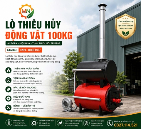 Lò đốt xác heo 100kg/lần