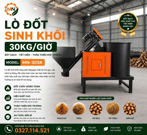 Lò đốt sinh khối - Biomass Burner 30kg/giờ