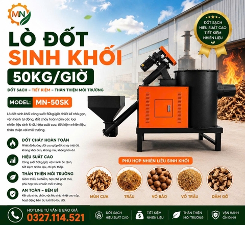Lò đốt sinh khối - Biomass Burner 50kg/giờ