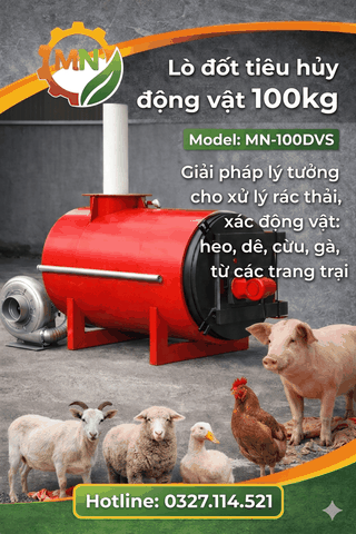 Lò đốt xác động vật 100kg/lần