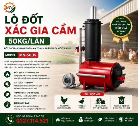 Lò đốt xác gia cầm 50kg/lần