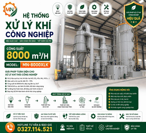 Hệ thống xử lý khí thải 8000m3/h