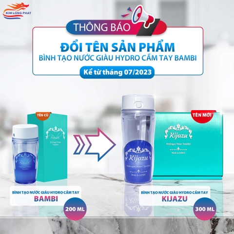Thông báo đổi tên bình tạo nước Hydro cầm tay Bambi
