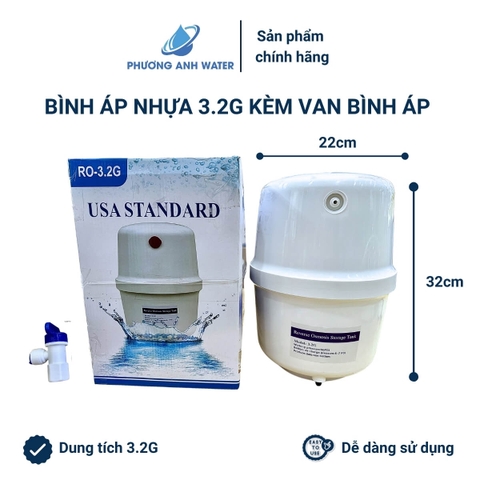 Bình áp nhựa 3.2G và 4.0G cho máy lọc nước RO