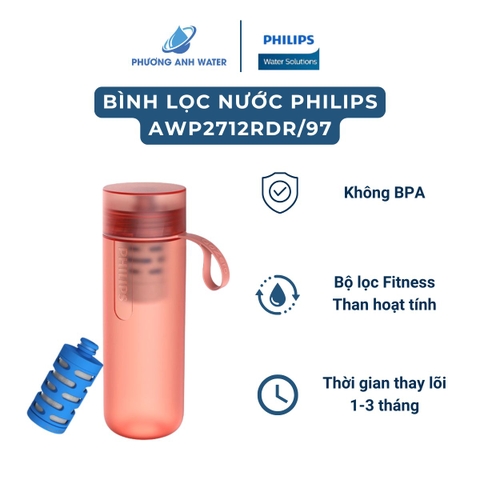 Bình lọc nước thể thao Philips GoZero AWP2712RDR/97