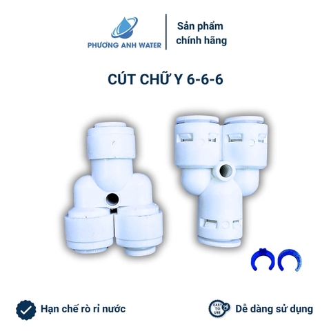 Cút chữ Y đều nối nhanh 3 đầu dây phi 6 và phi 10