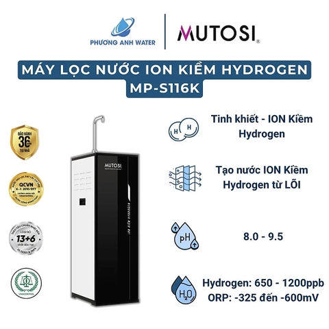 Máy lọc nước ION Kiềm Hydrogen Mutosi MP-S116K
