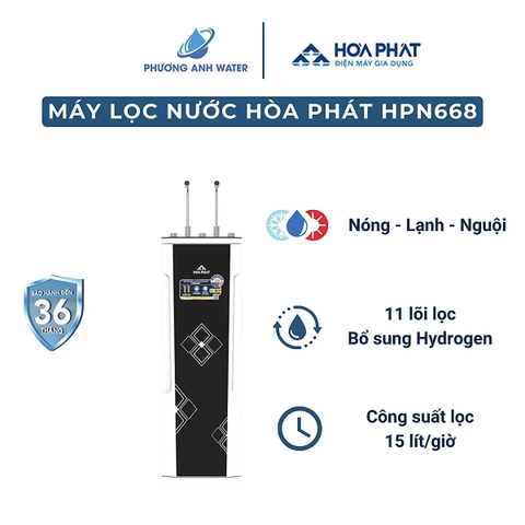Máy lọc nước nóng lạnh Hòa Phát HPN668 11 lõi