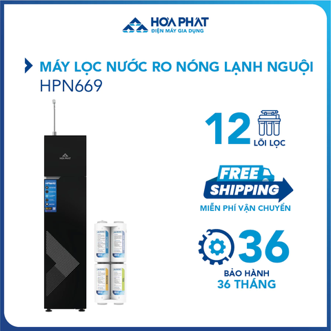 Máy lọc nước nóng lạnh Hòa Phát HPN669 12 lõi