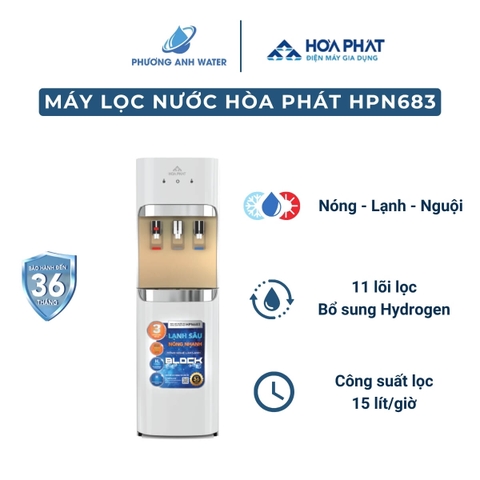 Máy lọc nước nóng lạnh Hòa Phát HPN683 10 lõi
