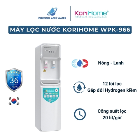 Máy lọc nước nóng lạnh Korihome WPK-966 12 lõi