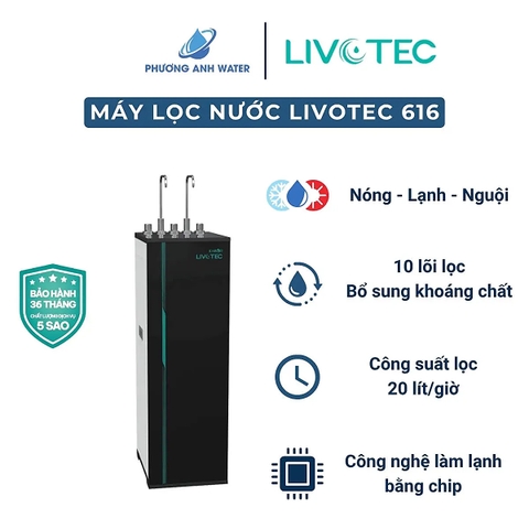 Máy lọc nước nóng lạnh Livotec 616 10 lõi