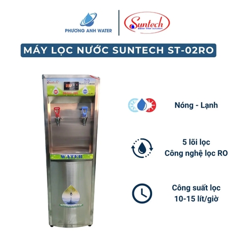 Máy lọc nước 2 vòi nóng lạnh Suntech ST-02RO 5 lõi