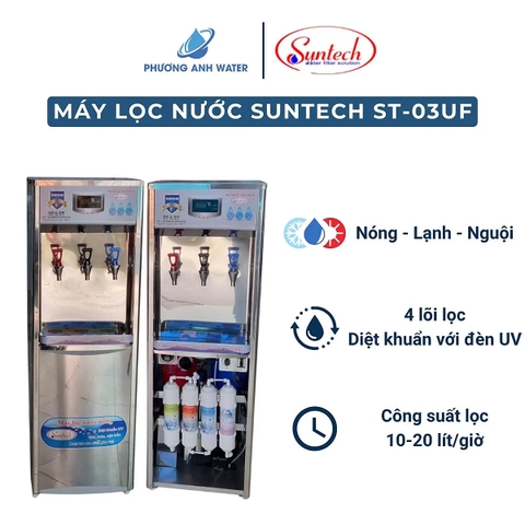 Máy lọc nước 3 vòi nóng lạnh nguội Suntech ST-03UF 4 lõi