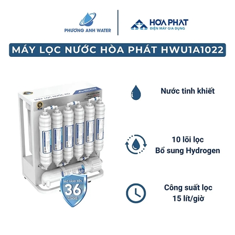 Máy lọc nước RO Hòa Phát HWU1A1022 để gầm 10 lõi
